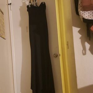 Strapless black dress